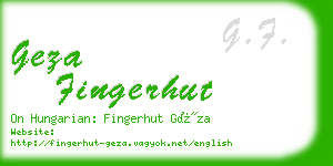 geza fingerhut business card